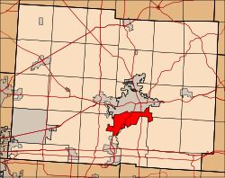 Licking County, Ohio highlighting Heath